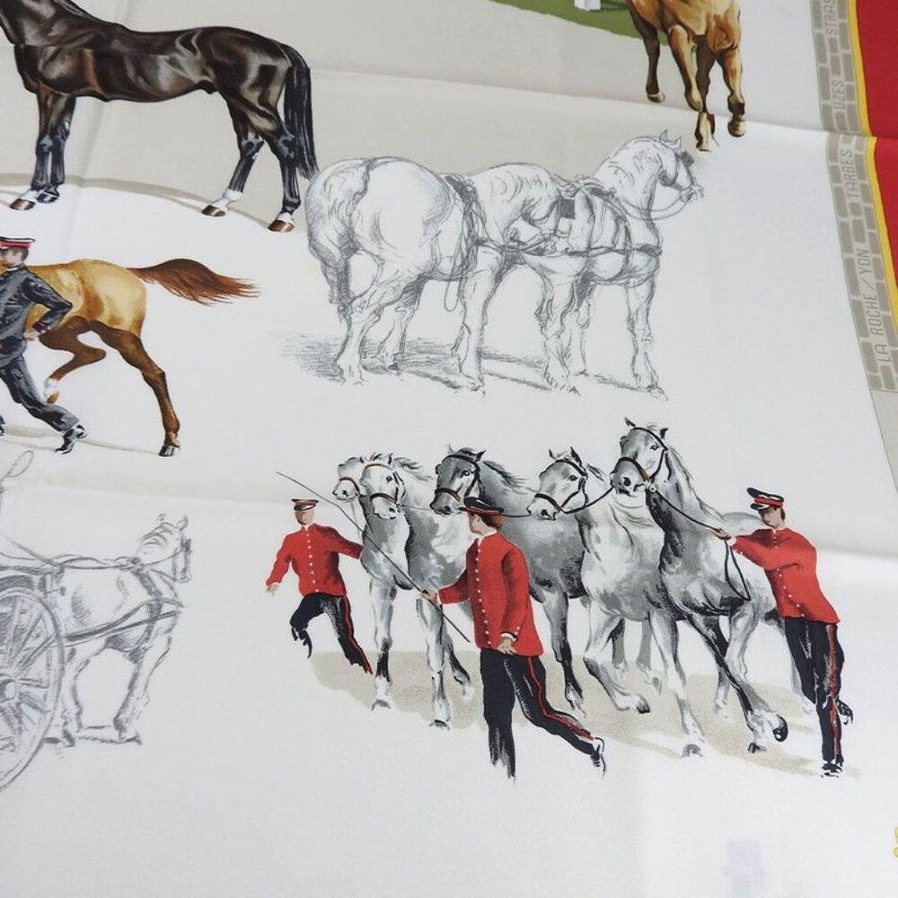 Hermes Scarf Carre 90 100% Silk LES Haras Nationaux National Stallion Breeding - Picture 3 of 7